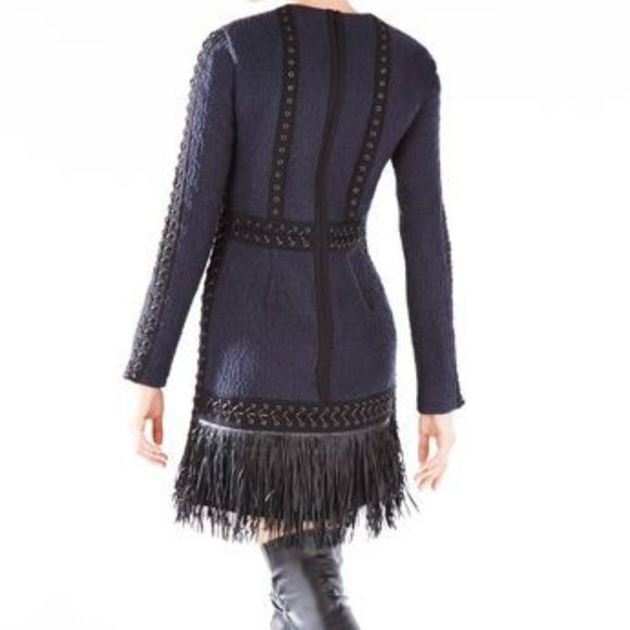 BCBG MAXAZRIA RUNWAY KAYDAN DRESS DEEP NAVY $898 - Picture 3 of 9